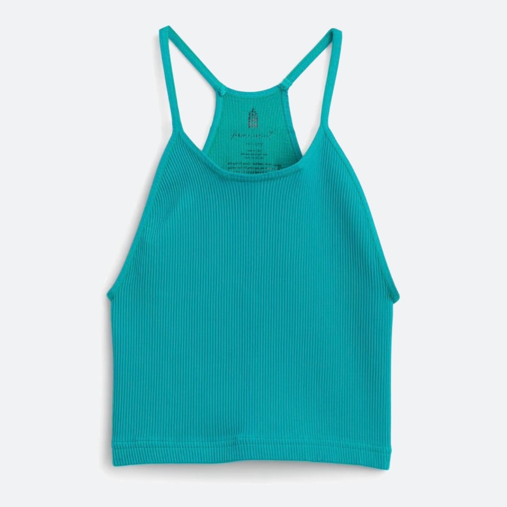 Free People Happiness Runs Crop Tank Teal Green (similar to aquamarine) M/L